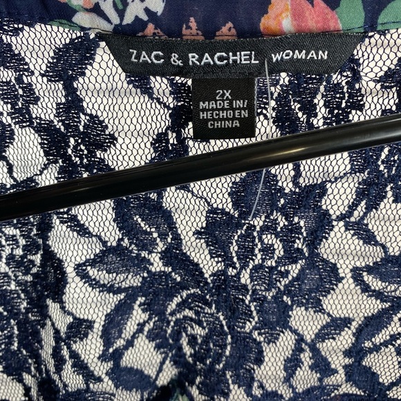 Zac & Rachel Floral Lace Boho Top size 2X - Picture 8 of 12